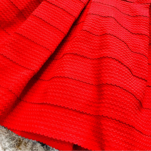 *SOLD* H&M High Waisted Red Plated Skirt - Picture 7 of 9